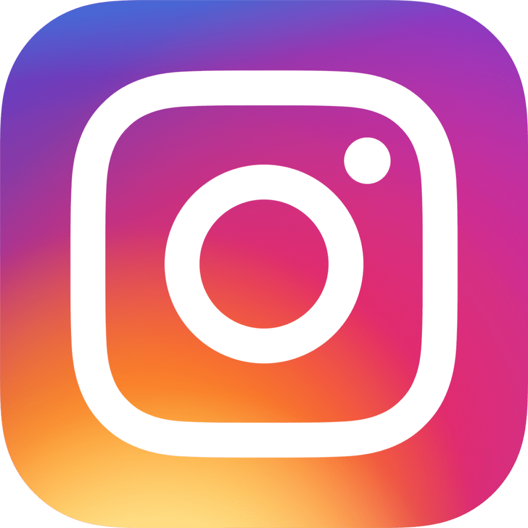 Instagram logo with gradient background.
